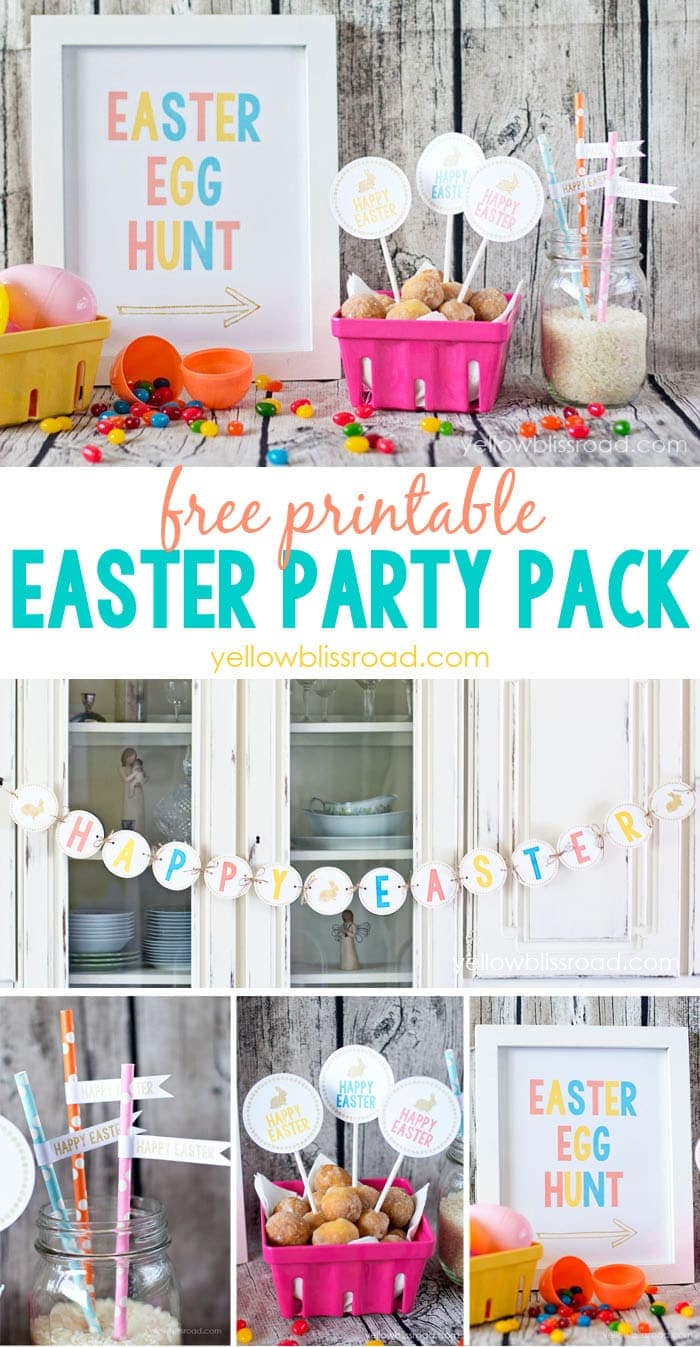 Free Printable Easter Party Pack - bright and colorful printables for your Easter celebrations!
