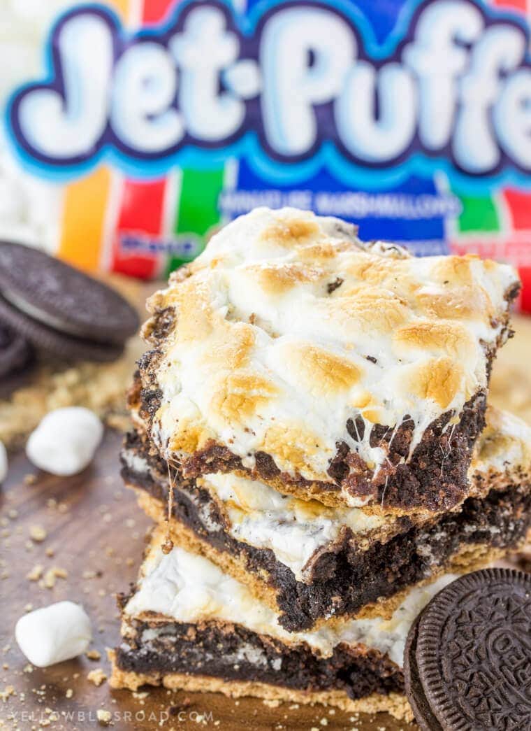 These S'Mores Oreo Stuffed Brownies are the best of summer desserts all rolled into one deliciously ooey gooey treat!