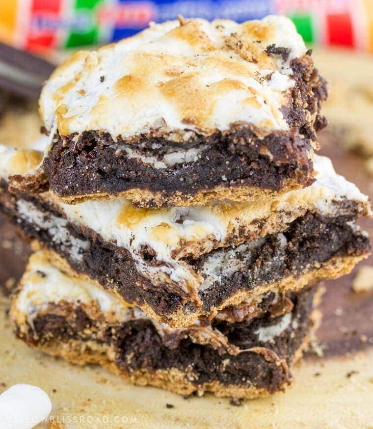 These S'Mores Oreo Stuffed Brownies are the best of summer desserts all rolled into one deliciously ooey gooey treat!