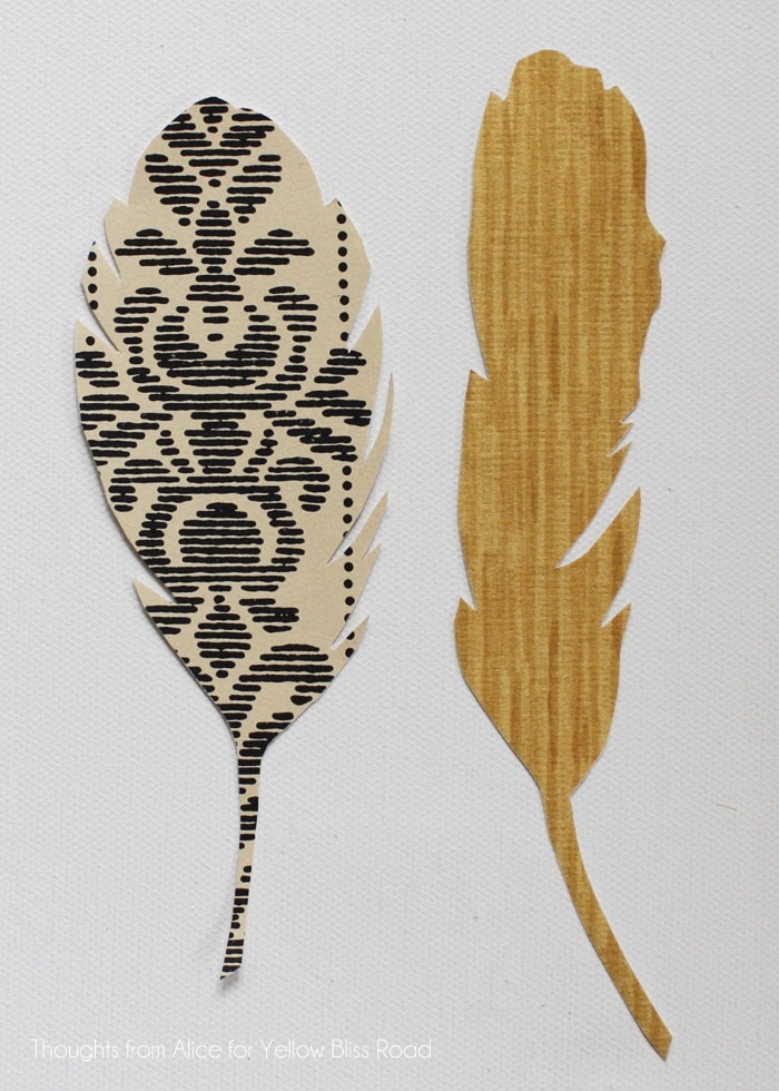 DIY Feather Canvas Art Yellow Bliss Road