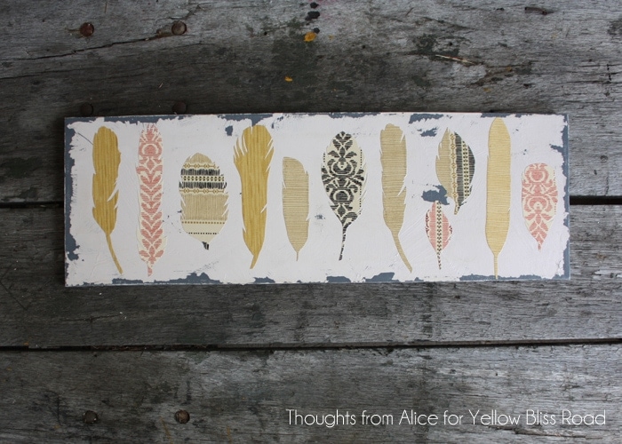 DIY Feather Canvas Art Yellow Bliss Road