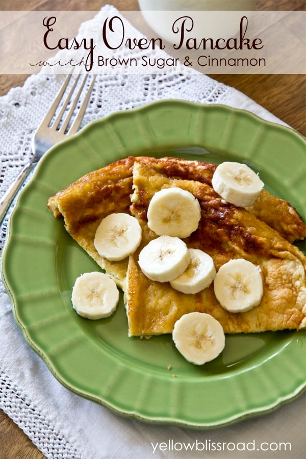 Get the recipe for this easy and delicious oven baked pancake! So easy and the kids love it too!!