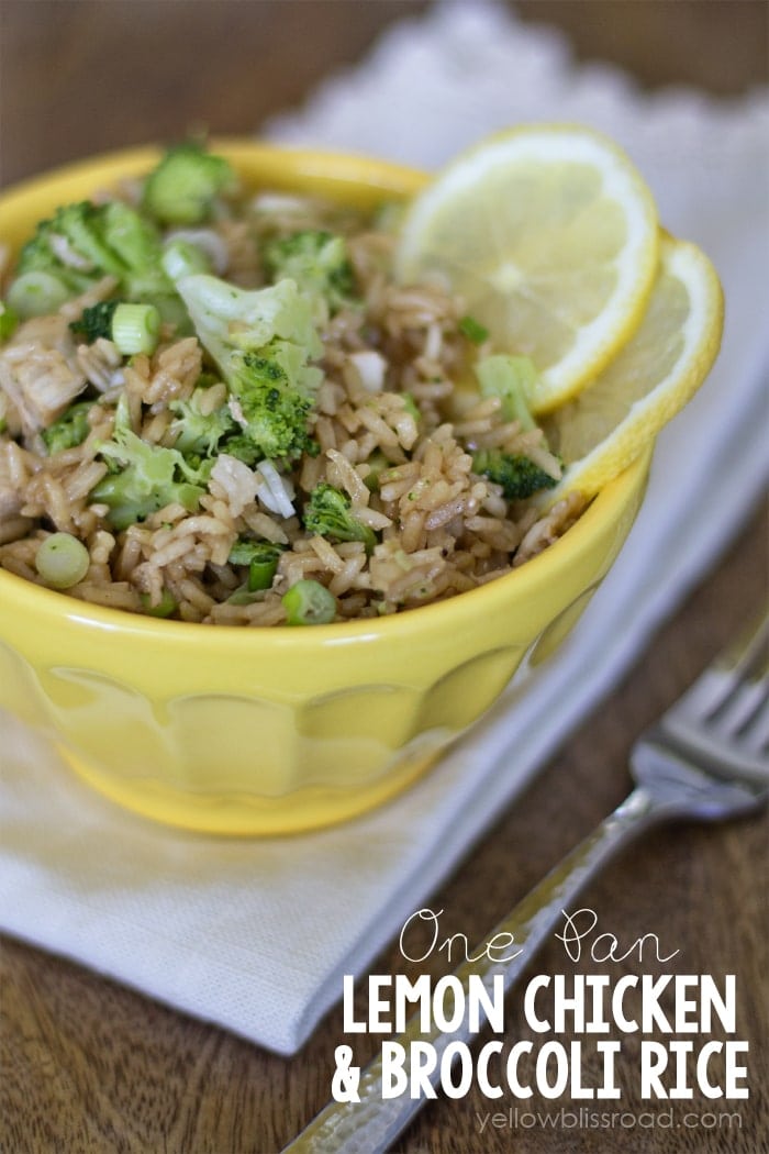 One Pan Lemon Chicken and Broccoli Rice