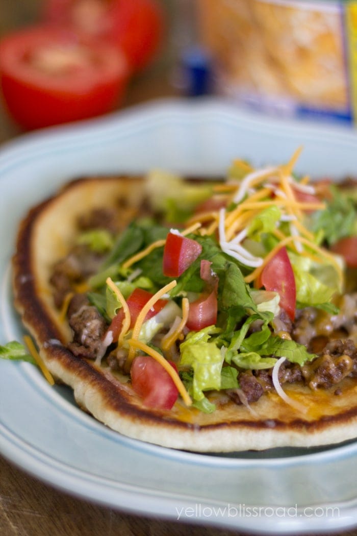 stovetop cheesy flatbread tacos