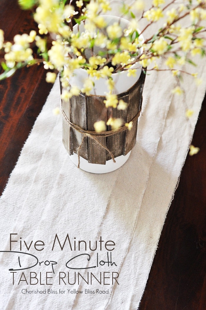 five minute drop cloth table runner