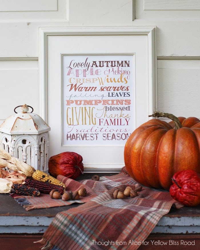 Autumn Season Free Printable Subway Art