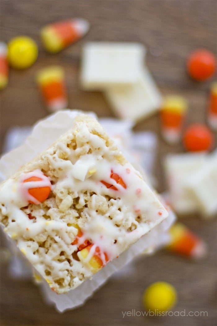 Candy Corn Crispy Treats