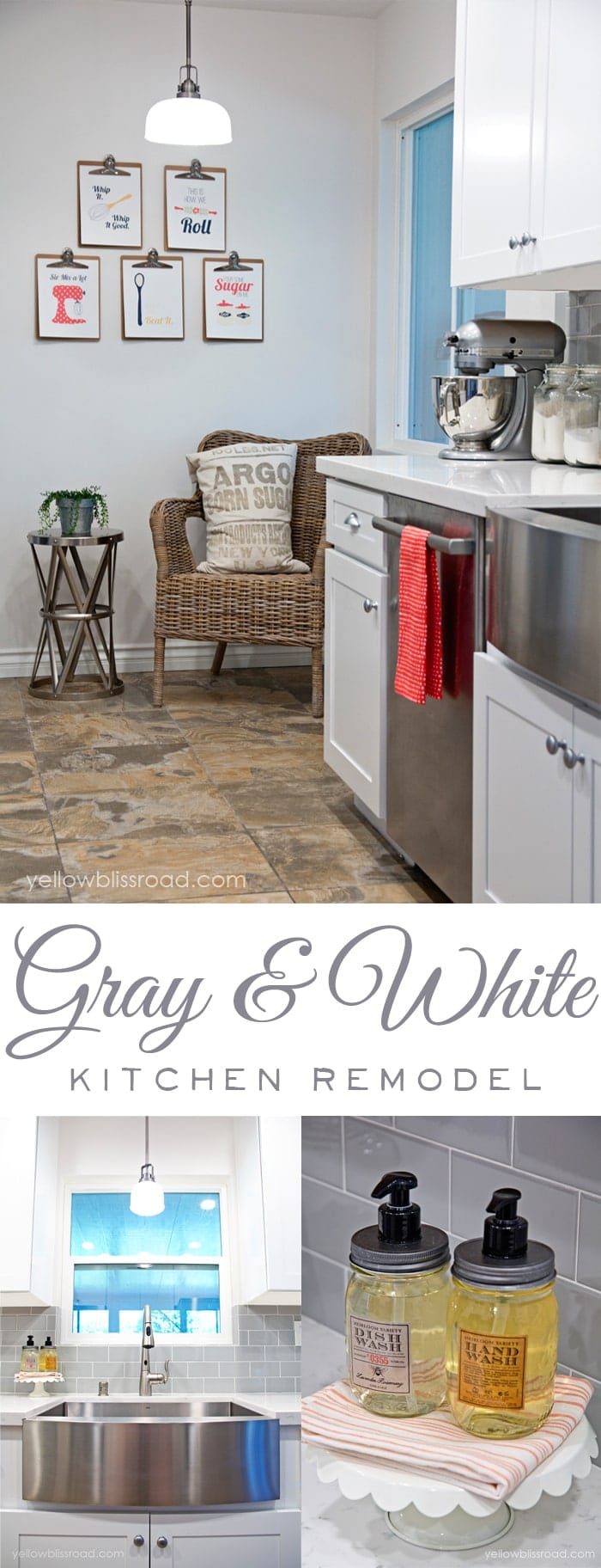 Gray and White Kitchen Remodel