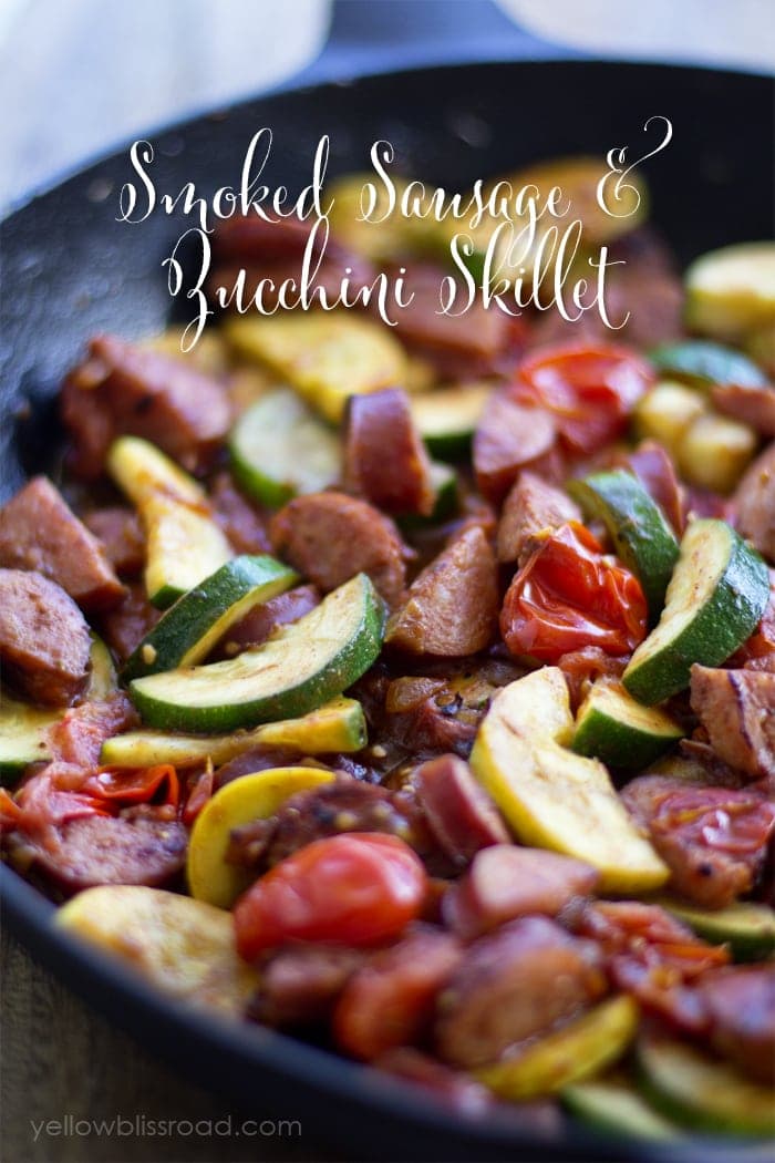 Smoked Sausage and Zucchini Skillet with Tomatoes