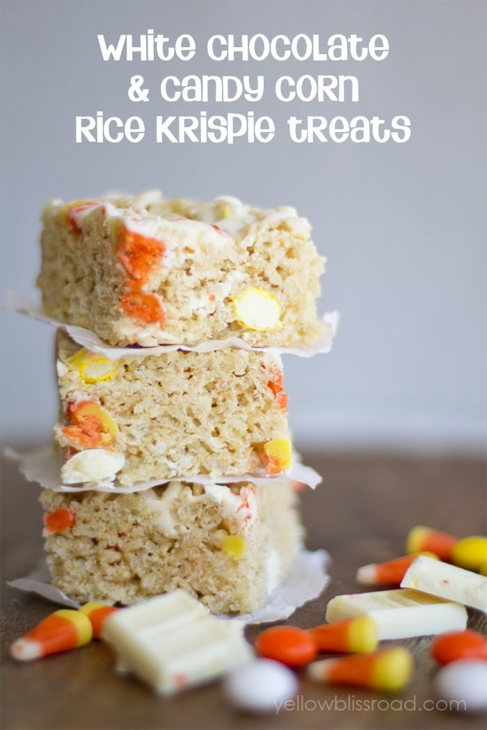 White Chocolate and Candy Corn Rice Krispie Treats