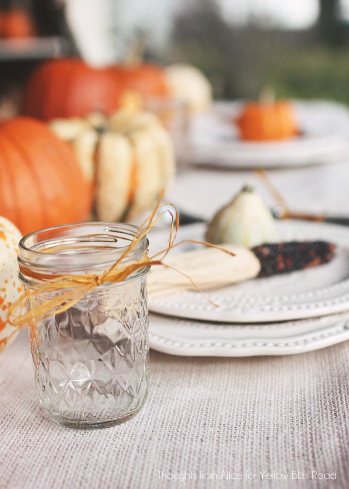 Canning Jars for Thanksgiving Table Glasses