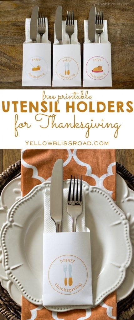 Free Printable Utensil Holders for Thanksgiving