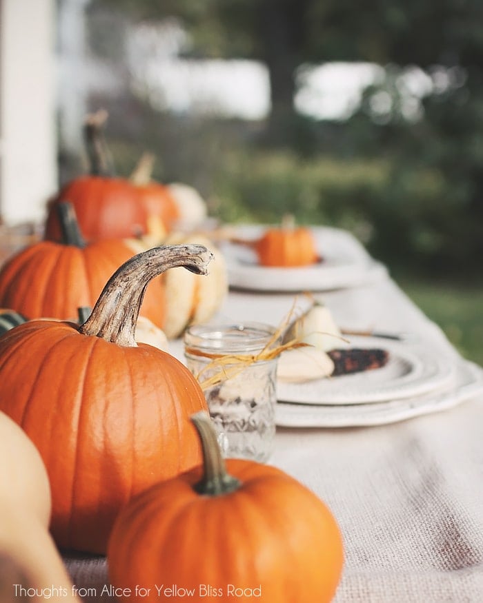 Orange Pumpkin Thanksgiving Table