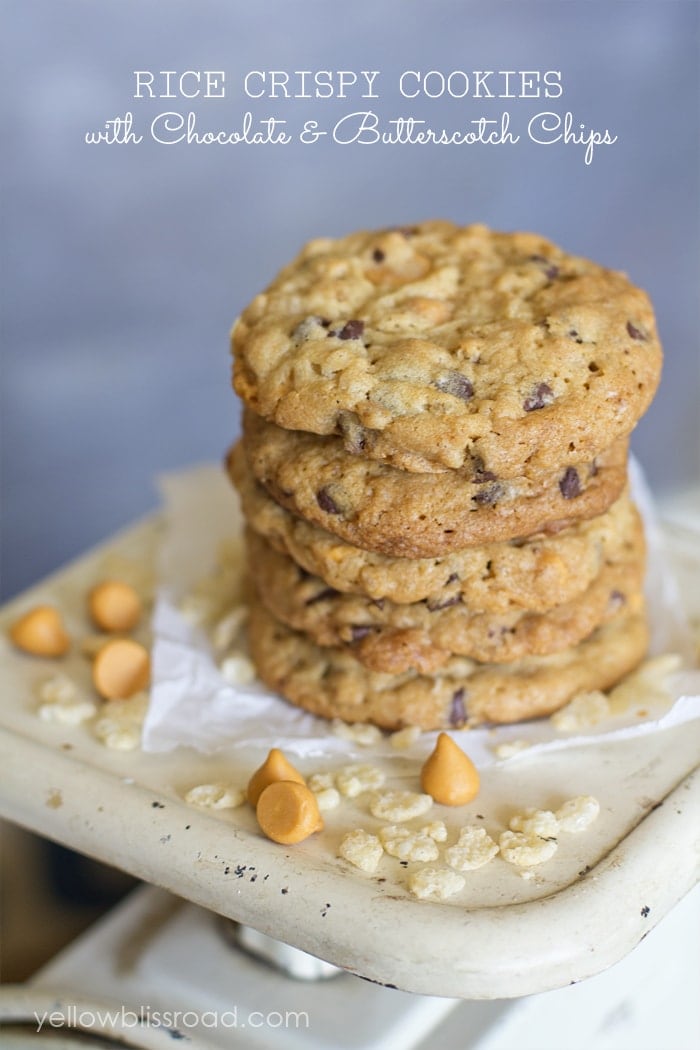 Rice Crispy Cookies with Choclate & Butterscotch Chips
