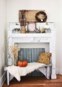 Rustic White Mantel Decor for Fall