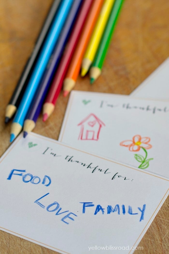 Free Printable "I'm Thankful For" cards