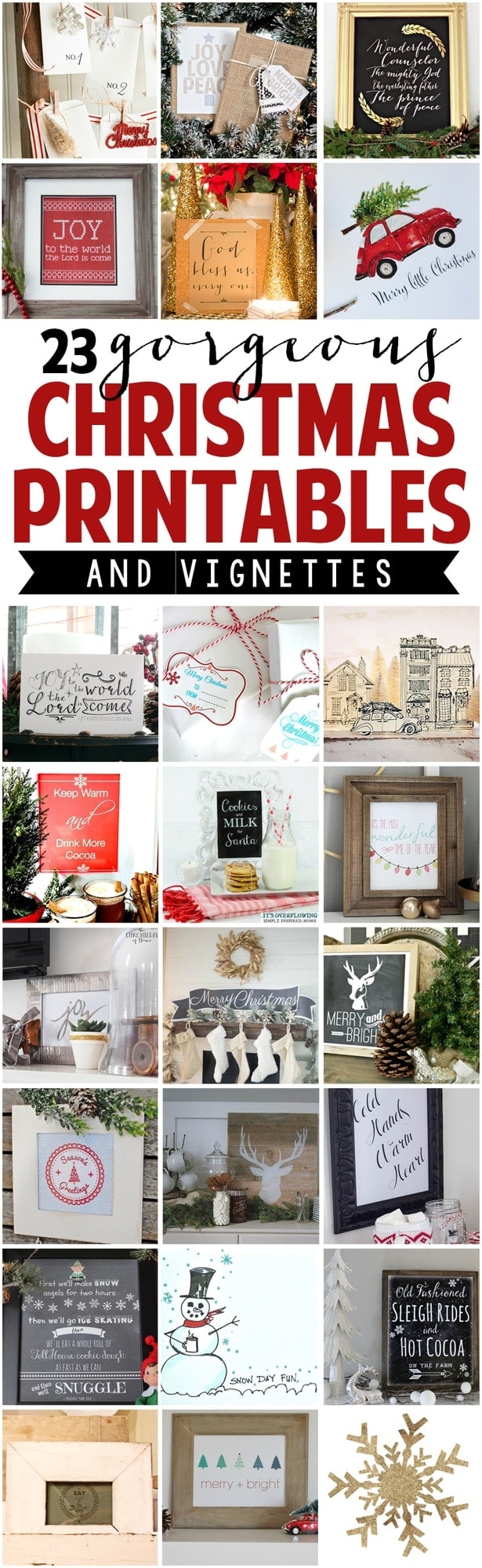 23 Gorgeous Christmas Printables with Vignettes and Display Ideas | DIY Christmas
