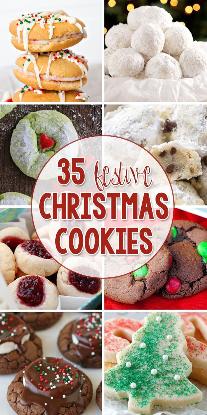 35 Festive Christmas Cookies - Perfect for neighbor gifts or even for Christmas Cookie Exchange Parties!