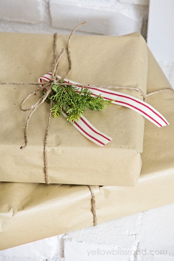 Brown paper packages tied up with string