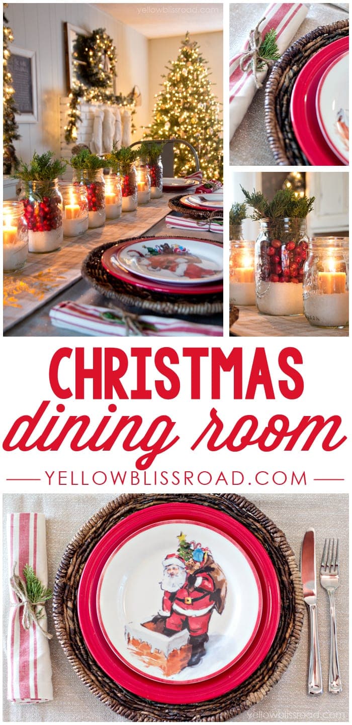 Christmas Dining Room Decor and Tablescape