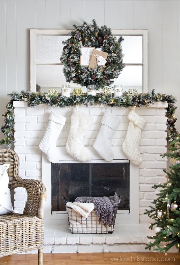 Christmas mantel daylight