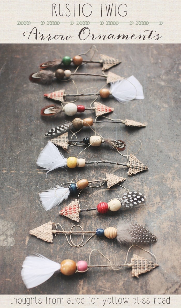 handmade christmas ornaments: rustic twig arrows