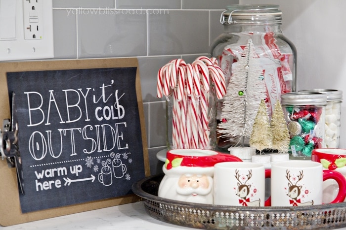 Hot Chocolate Station in the kitchen