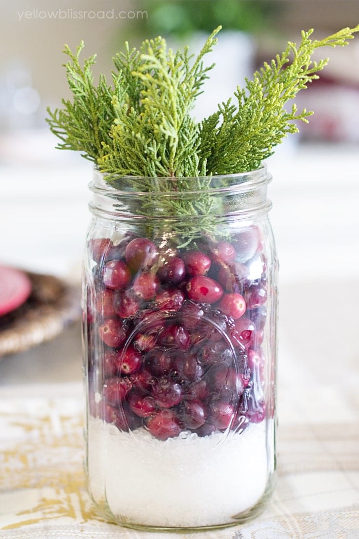 Juniper Cranberry and Epsom Salt centerpiece