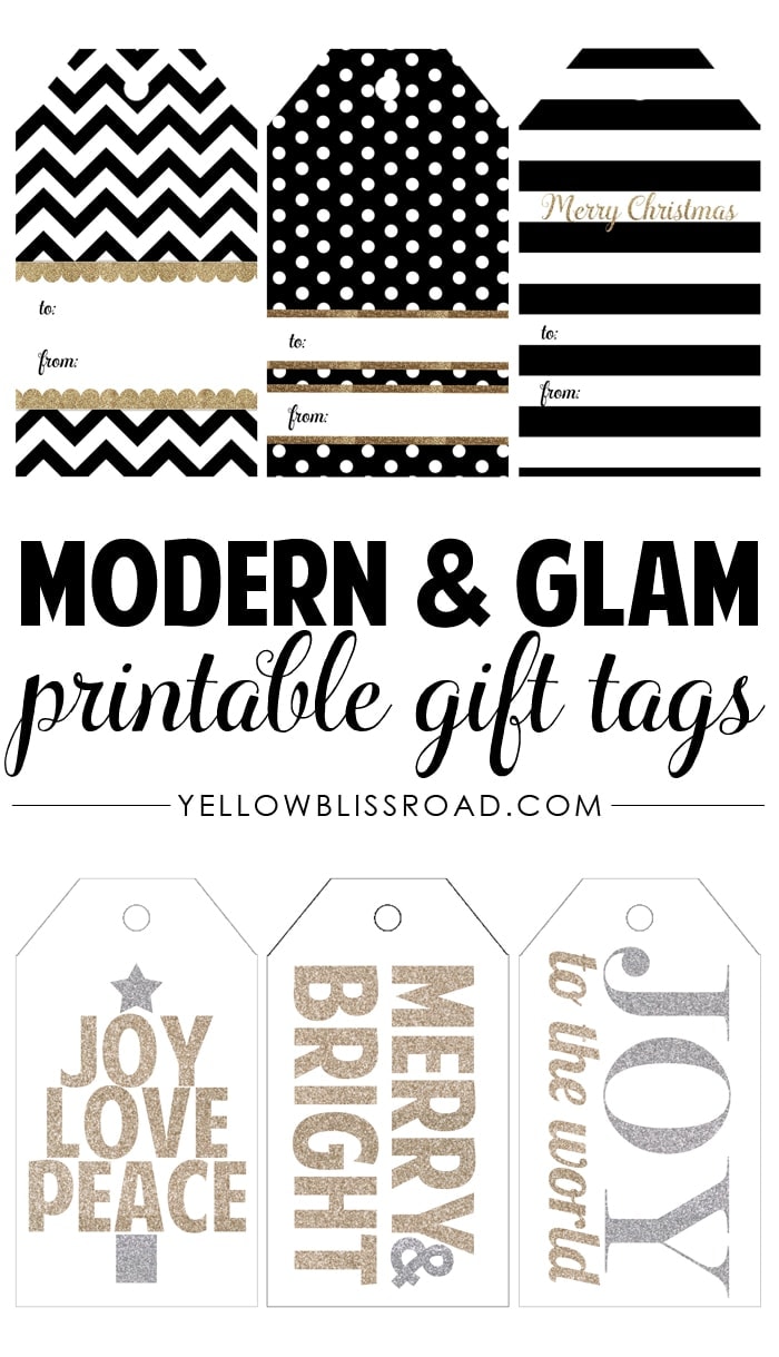 Modern & Glam Free Printable GiftTags