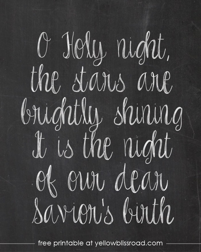 O Holy Night Chalkboard