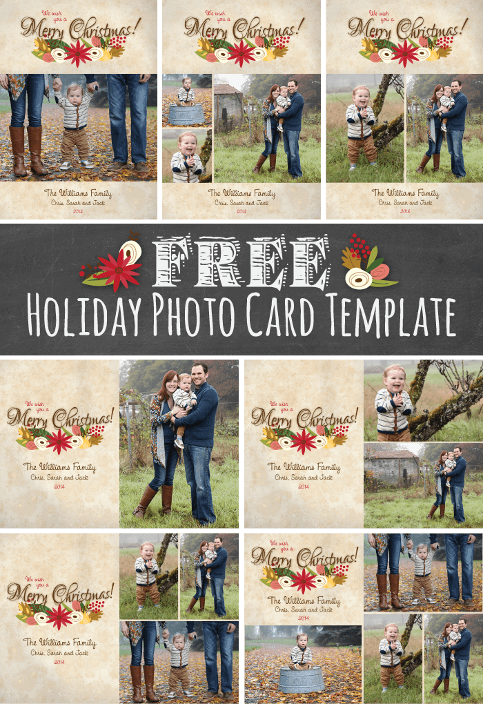 holiday photo card template