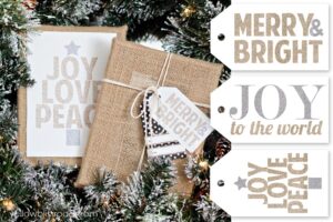 Free Printable Glitter Christmas Sign and Gift Tags