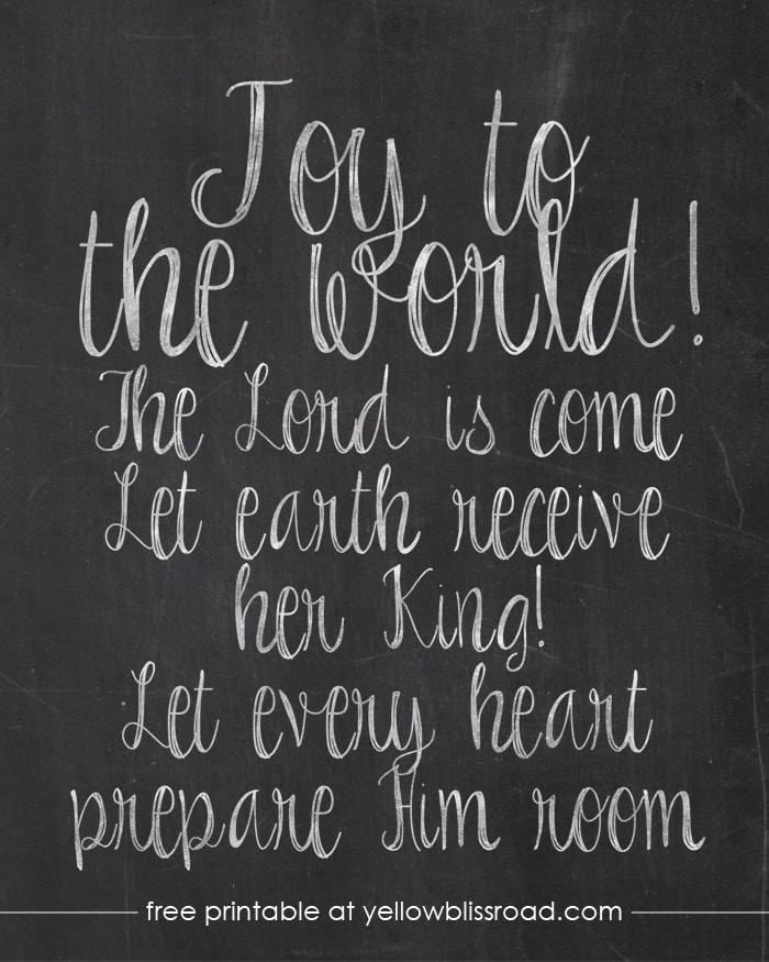 joy to the world chalkboard