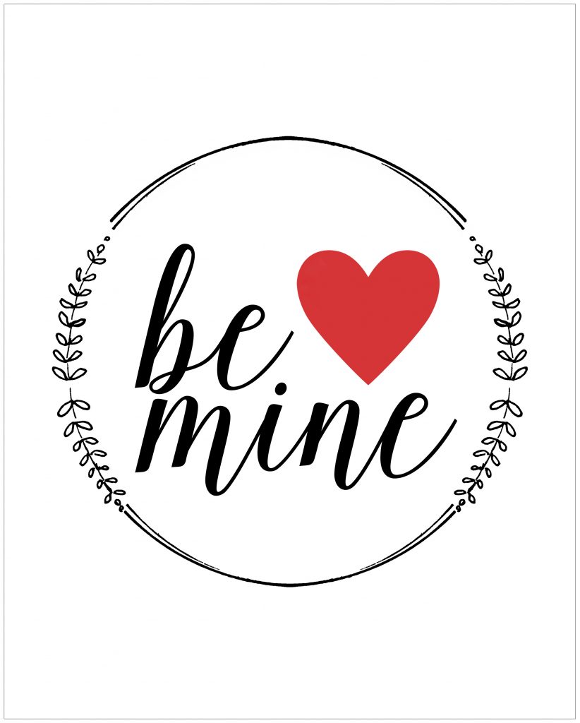 "Be Mine" Free Printable Valentine - Yellow Bliss Road