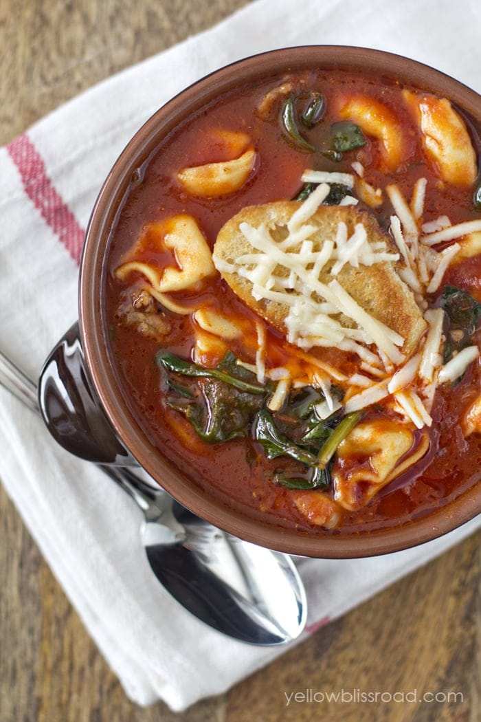 Tortellini Soup with Italian Sausage & Spinach | Perfect comfort food