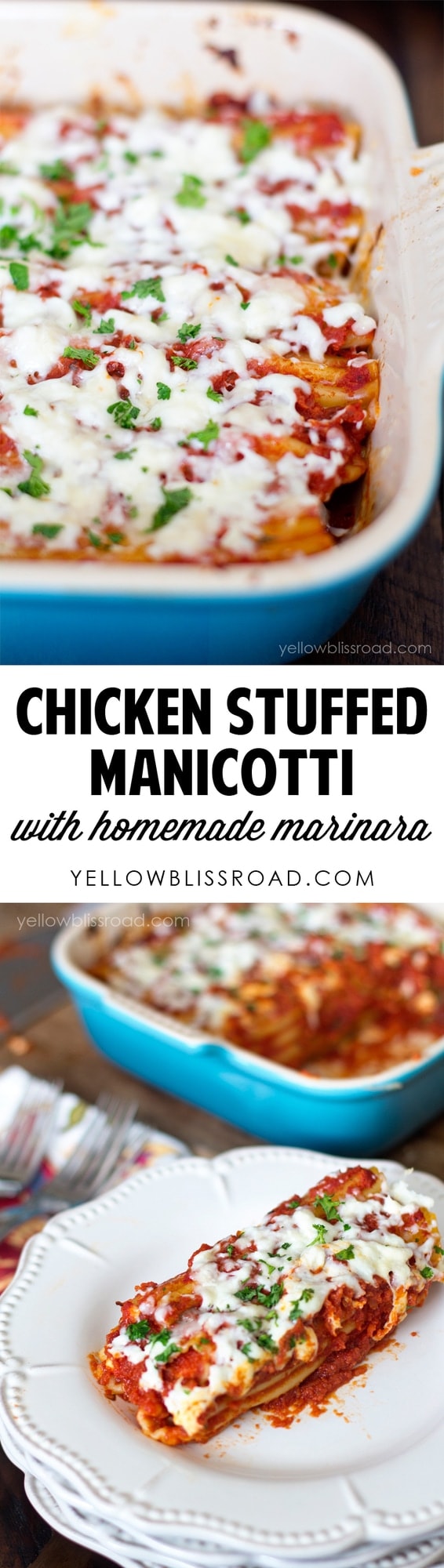 Chicken Stuffed Manicotti Yellow Bliss Road