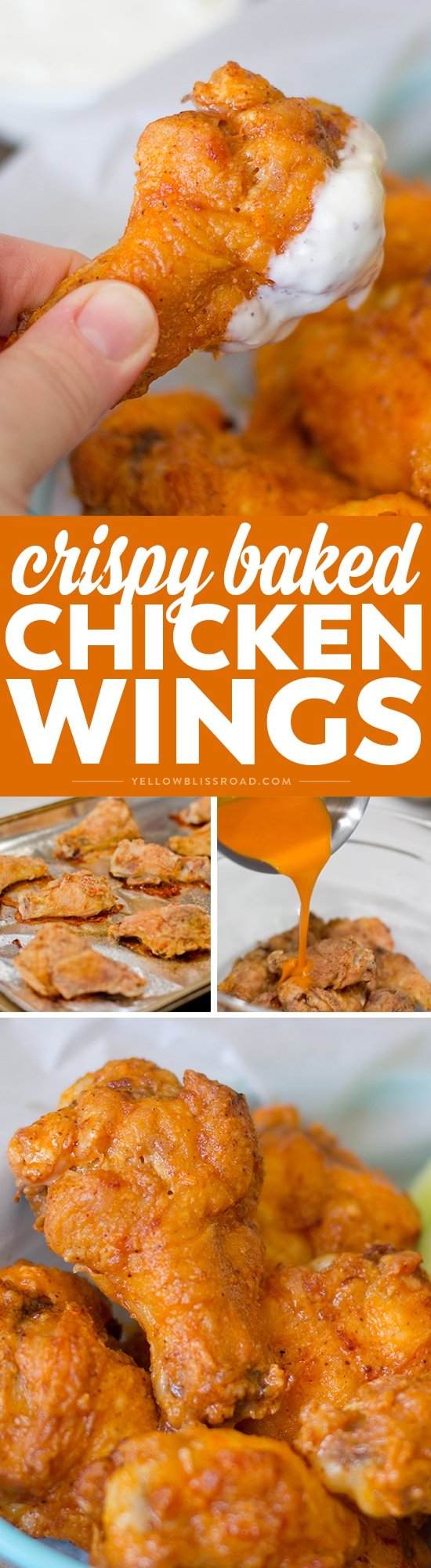 BEST EVER Crispy Baked Chicken Wings with Buffalo Sauce