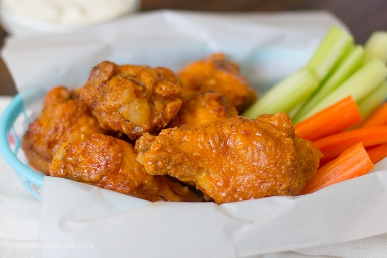 BEST EVER Crispy Baked Chicken Wings with Buffalo Sauce