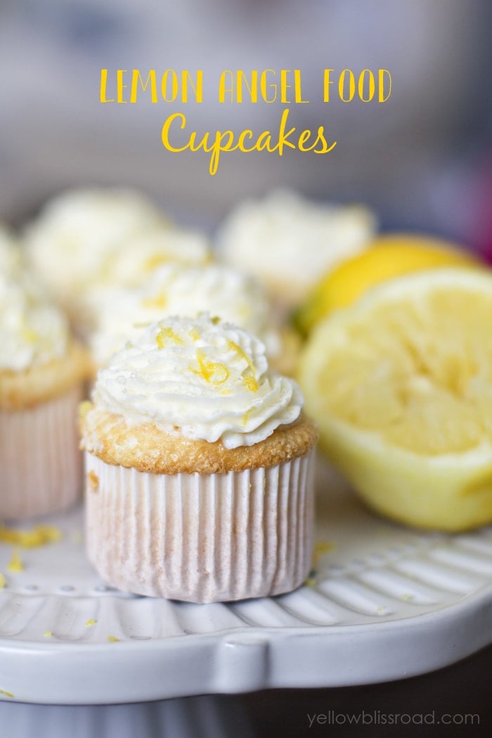 Lemon Angel Food Cupcakes | YellowBlissRoad.com