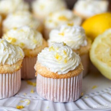 A close up of cupcakes