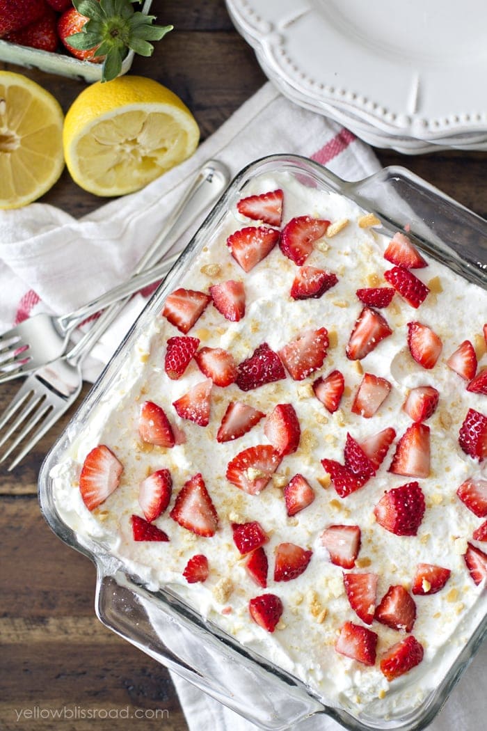 Strawberry Lemon Ice Box Cake