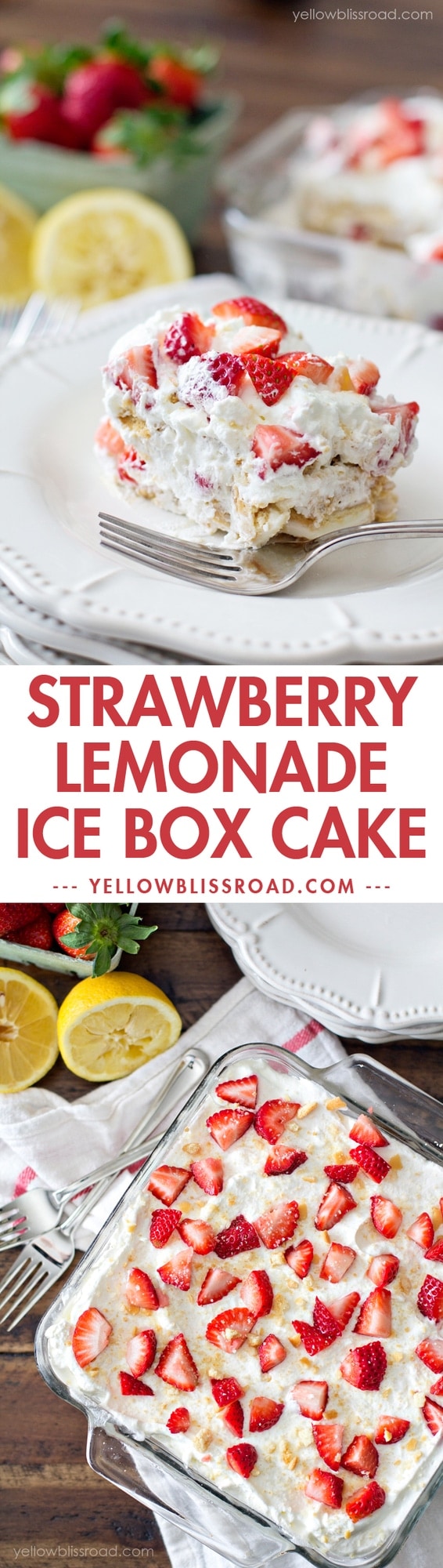 Strawberry Lemonade Ice Box Cake with Golden Oreos