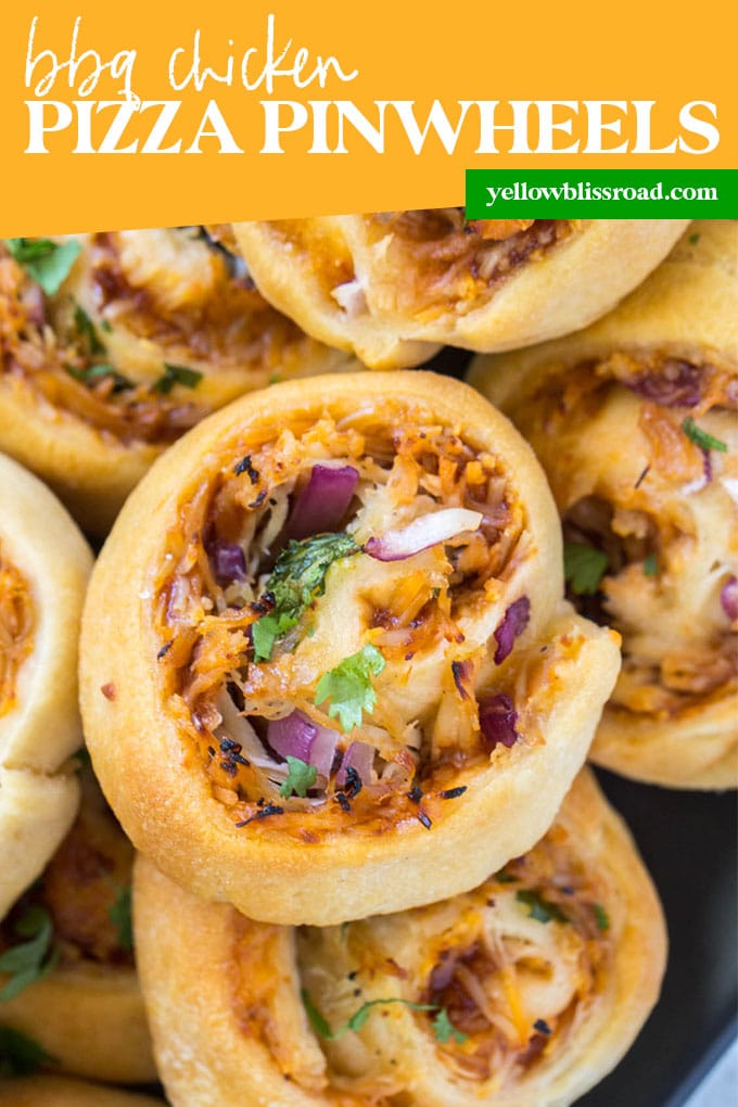 BBQ Chicken Pizza Pinwheels | YellowBlissRoad.com