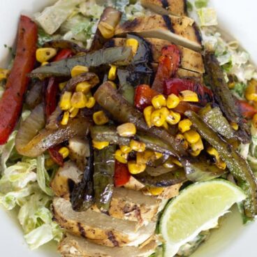 A plate of fajita salad