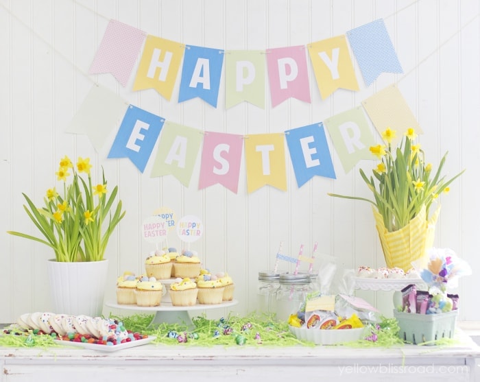 Colorful and Easy Easter Dessert Table