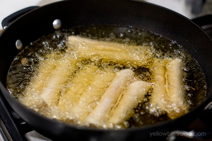 Frying tacos in corn oil