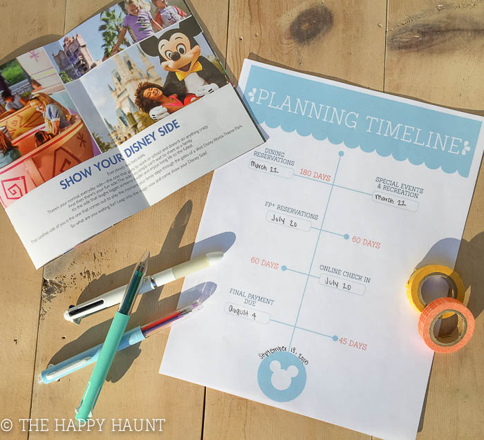 Free Printable Disney World Vacation Planning Timeline