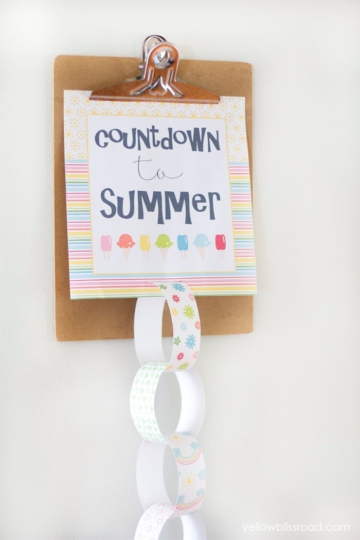 Countdown to Summer with free printable paper chain