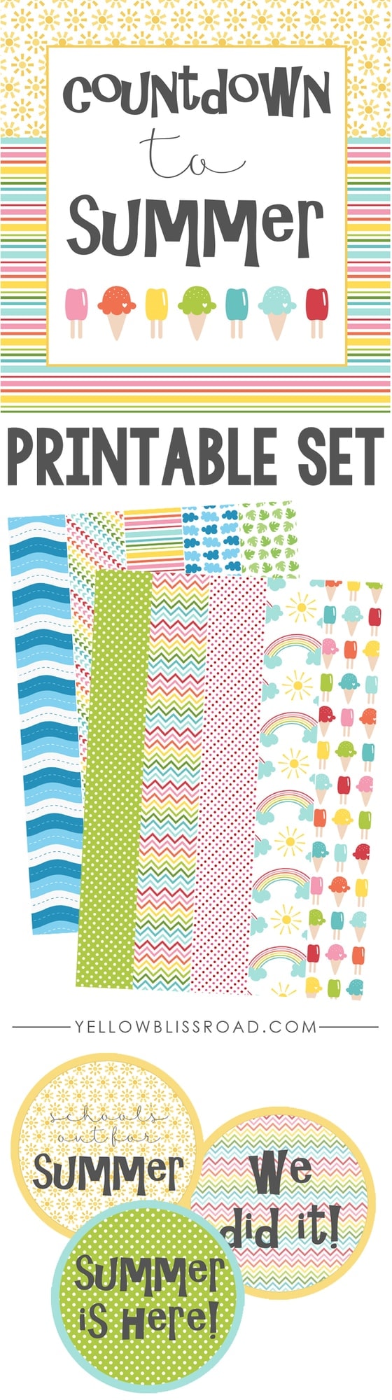 Countdown to Summer Printable Set with tear off paper chain