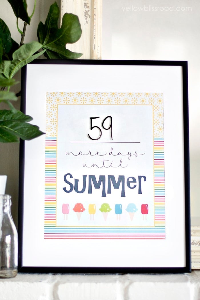 Erasable Summer Countdown Free Printable